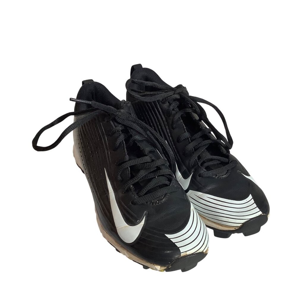 Nike Baseball Vapor Soccer Cleats Black White Youth Size 4 Lace Up
